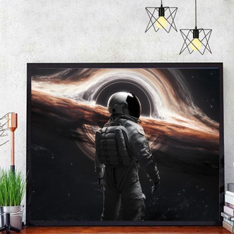 DIY數字油畫 外貿亞馬遜宇航員shopee跨境一件代發宇宙臥室裝飾畫