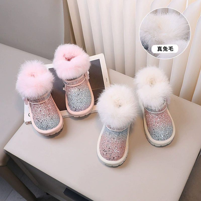 Снежные сапоги для девочек 2024 Осень и зима Новые китайские и средние дети