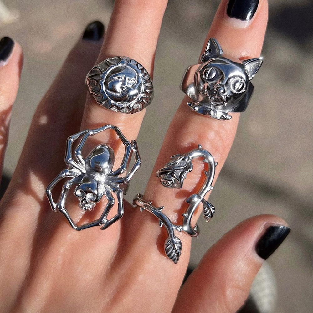 10g Weight Punk Geometric Alloy Polishing Unisex Rings