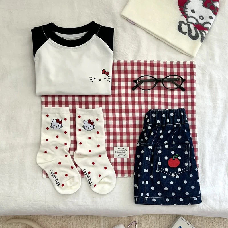 Cute white brand breathable summer thin Japanese cartoon socks