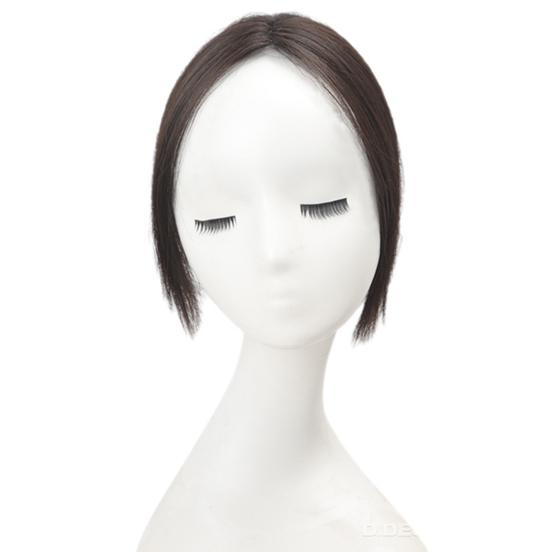 白髪をカバーするふわふわ高頭蓋ヘアピース、軽くて通気性の良い四つ葉のクローバー手織り分け目ヘアピース|undefined