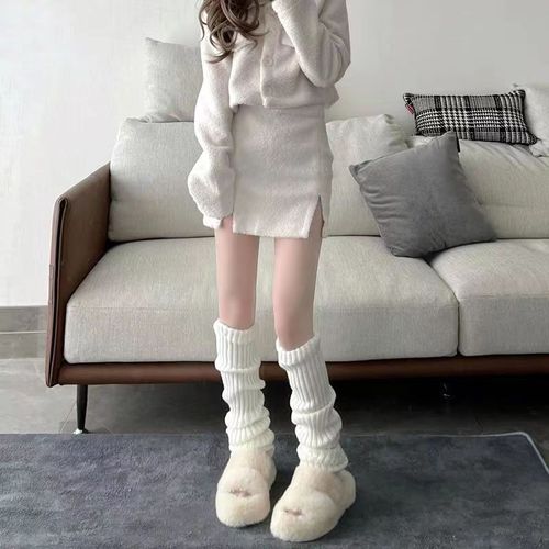 Japanese-style JK schoolgirl calf socks, Instagram trendy girl, cold-resistant versatile leg warmers, winter warm-up vertical striped knit stackable socks
