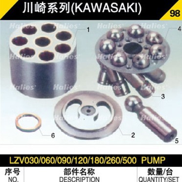 适用 KAWASAKI 川崎 LZV260 缸体、柱塞、配油盘等液压泵配件