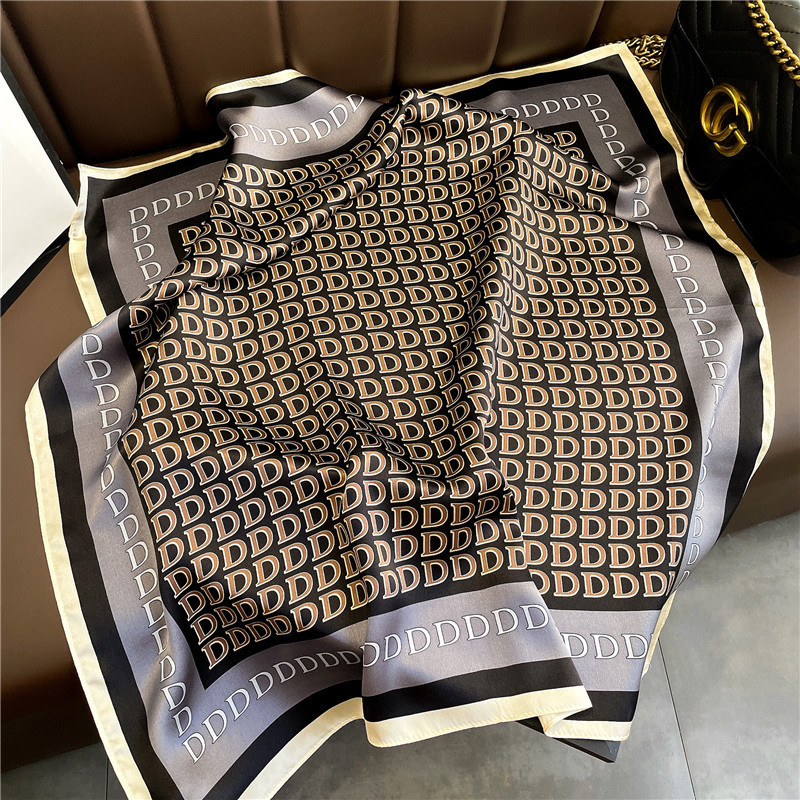 70cm pequeña toalla cuadrada primavera y otoño universal sensación de alto nivel de seda simulación bufandas de seda para mujeres con camisa de decoración profesional bufandas de cuello