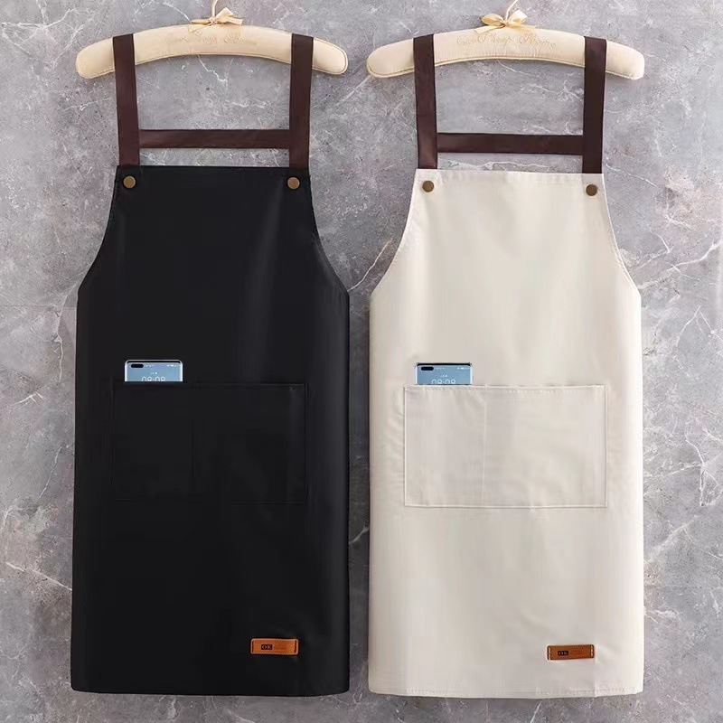 wholesale apron printing household waterproof oil-proof kitchen work strap light board storage men and women big pocket apron
