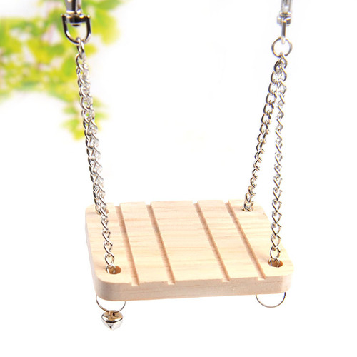 Hamster supplies toys bell swing hammock rocking wooden small pet parrot platform suspended wooden suspension bridge