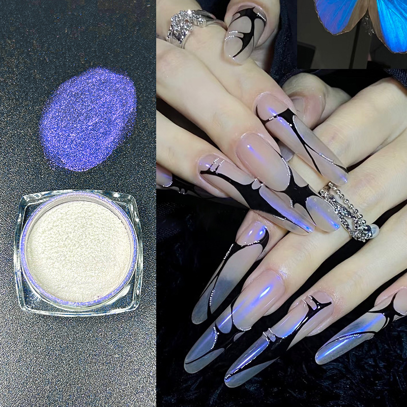 Transfronterizo exclusivo para hielo transparente Aurora polvo de hadas luz de la luna polvo espejo mágico color mágico polarizado brillo Shell polvo al por mayor