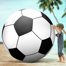 亚马逊热销现货充气沙滩球大足球加厚亲子娱乐充气沙滩球大彩球