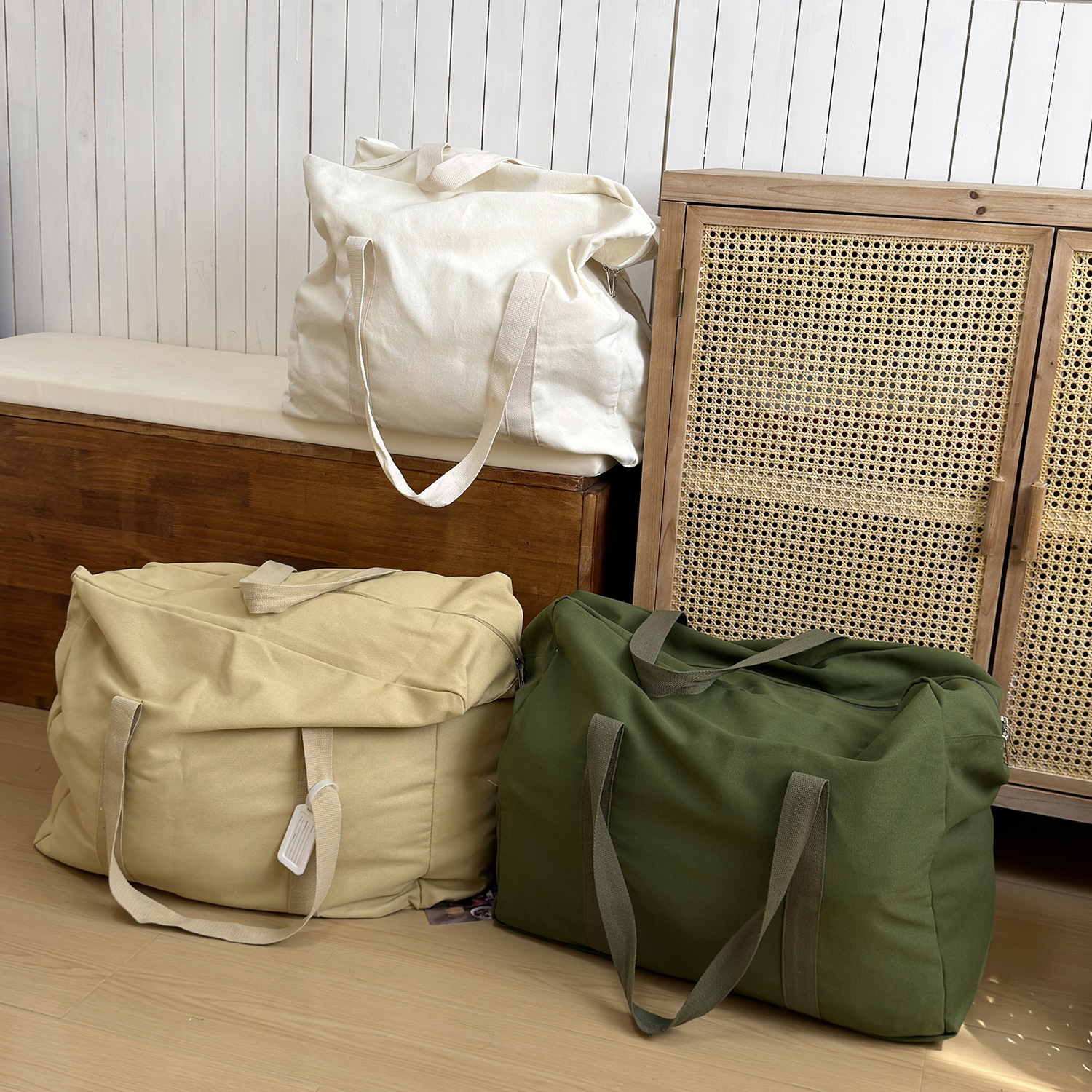 Bolsa de edredón para bebés de jardín de infantes de color sólido de gran capacidad para salir a jugar bolsas de viaje de ropa para niños y niñas bolsas de almacenamiento de equipaje