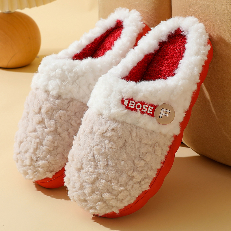 thumbnail image 1 of Nuevas zapatillas de algodón de invierno para mujer, zapatillas de algodón de felpa y terciopelo para el hogar, zapatillas de algodón cálidas para interiores con suela gruesa para parejas, zapatillas, 1 of 5