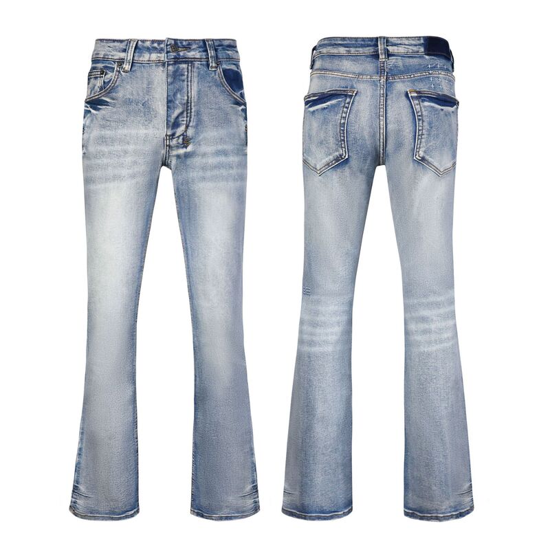 New Arrivals for Spring and Summer: Ksb Men's American-Style Washed Flared Jeans, Designer Slim-Fit Long Pants for Men and Women