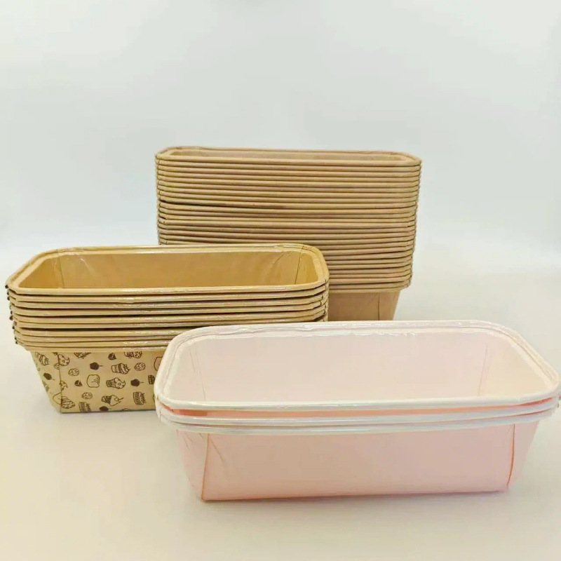 100pcs pastel transfronterizo repositorio de papel rectangular resistente a altas temperaturas a prueba de aceite grueso para hornear tazas de papel desechables pan