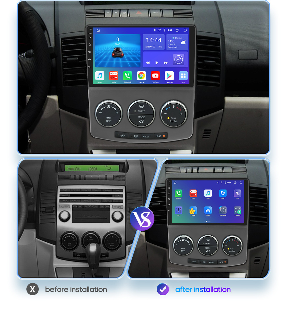 9-inch suitable for Mazda 5 Android central control screen 05-10 intelligent car navigation reversing image all-in-one machine