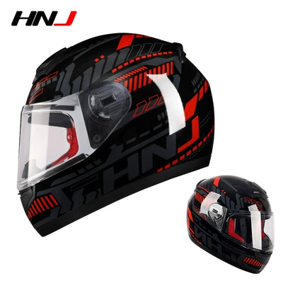 Motosiklet kaskı (dəbilqə) — Helmet, Electric Vehicle Safety Helmet - black-red-pulse-transparent-sheet-s