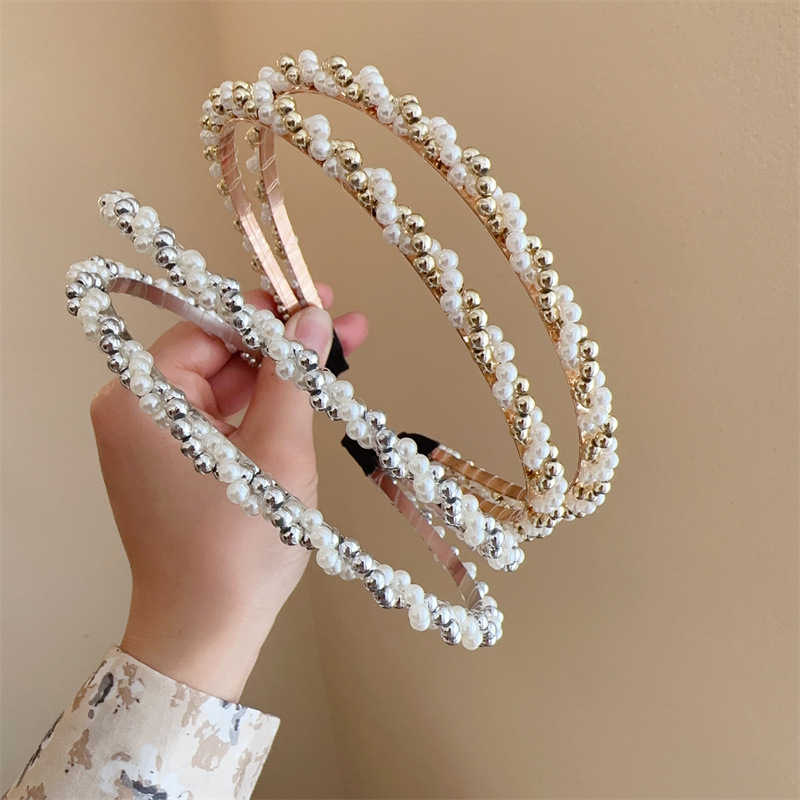 Baroque Style Twist Imitation Pearl Alloy Hair Band display picture 2