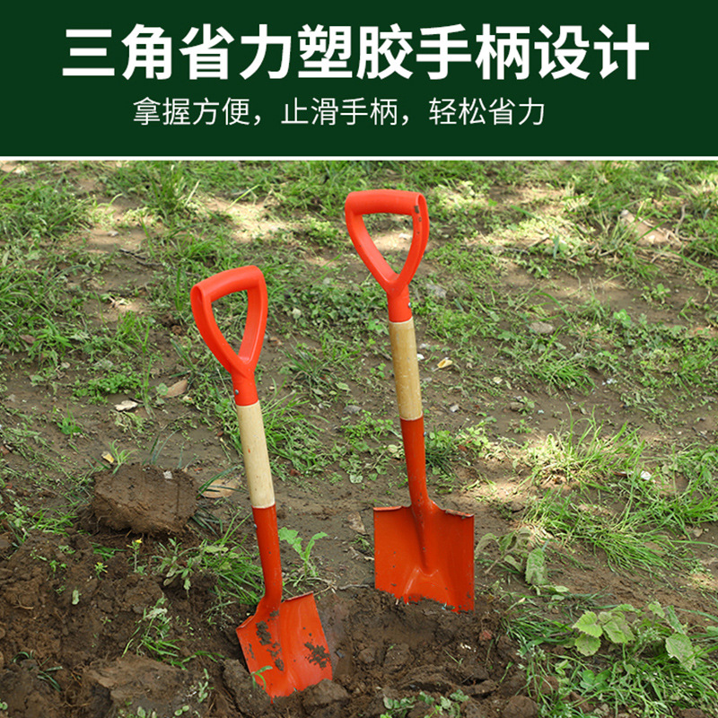 批發精鋼鍛打園林秀秀鏟兒童迷你小花鏟尖頭方頭園藝工具鐵鍬