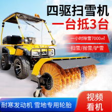 手推式汽油扫雪机小型道路马路公路面清雪除雪滚刷学校小区抛雪机