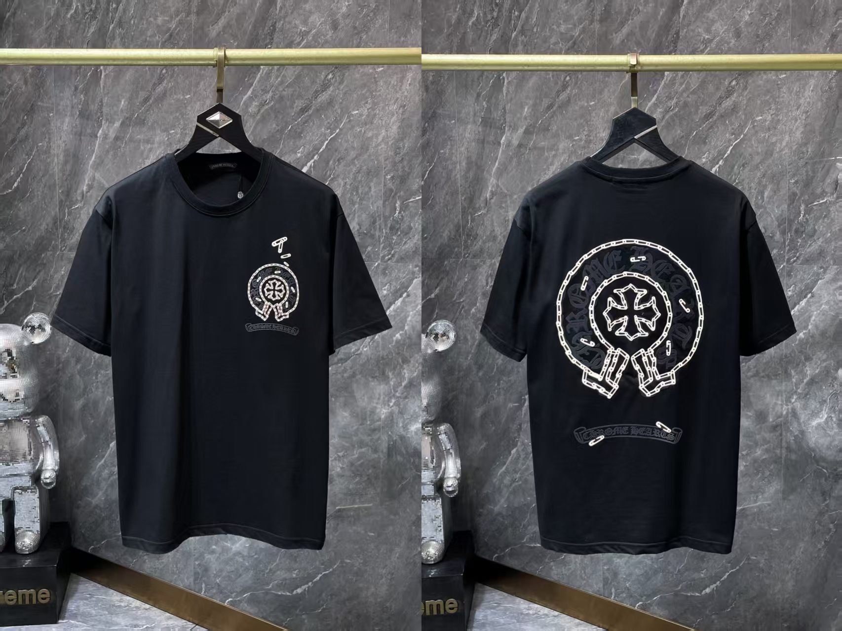Chrome Heart 24 nuevo Crocodile de verano de moda europea y americana camiseta de manga corta para hombres y mujeres