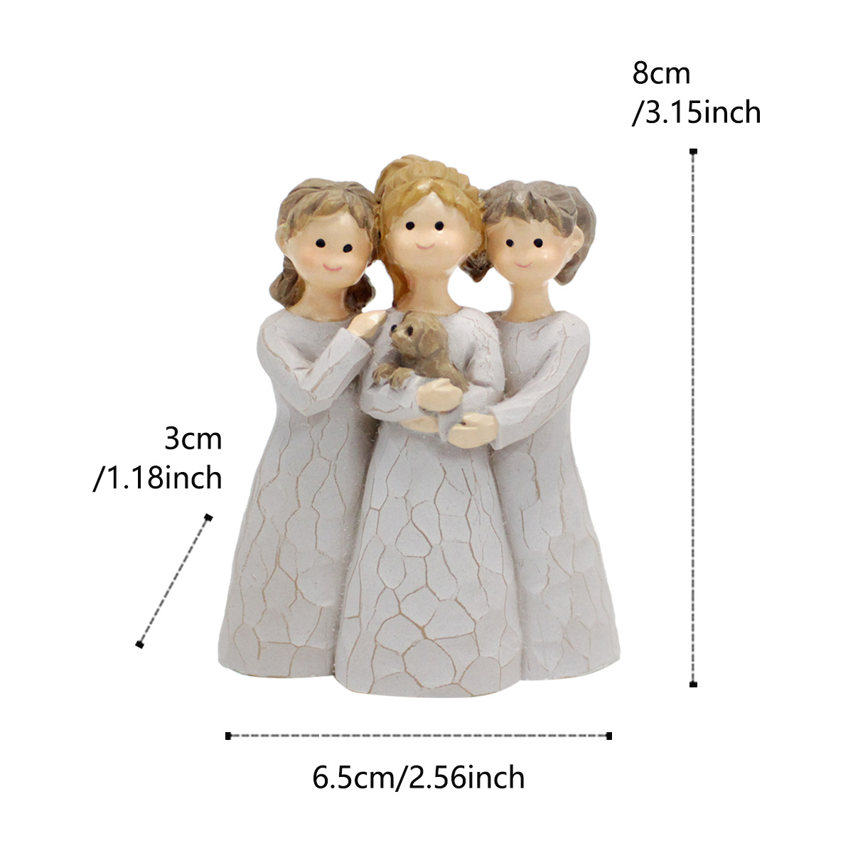  New Products Three Girls Statue Gift Mother and Daughter Embrace Resin Crafts Statue  