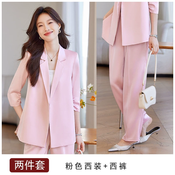 Fuchsia classic suit jacket, trousers