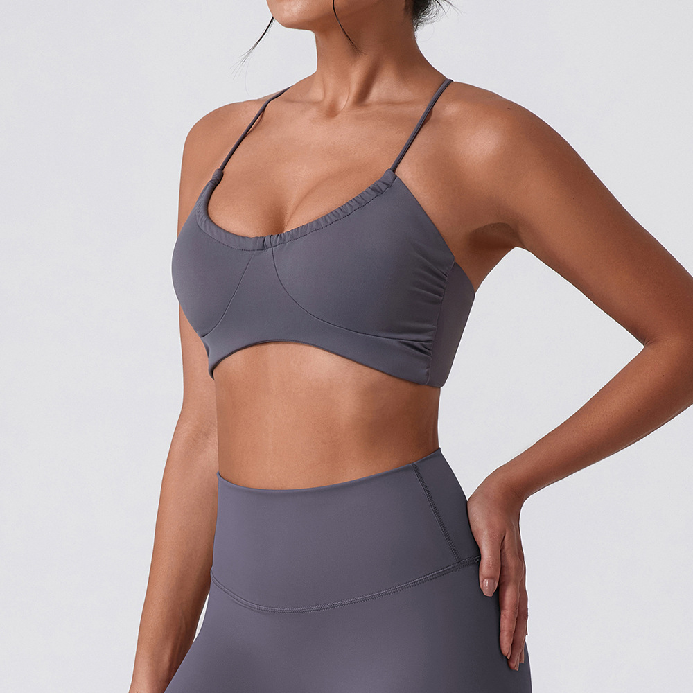 ropa interior deportiva de secado rápido para correr antichoque anti-caída chaleco de bra de fitness chaleco de yoga con cojín de pecho integrado