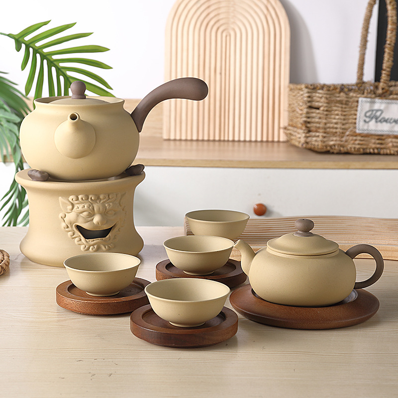 纯陶茶壶提梁壶陶瓷烧水壶复古茶壶炭炉电陶炉壶泡茶壶围炉煮茶壶