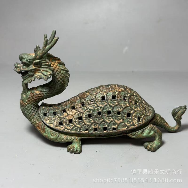 Antique Fortune-Attracting Dragon Turtle Incense Burner Home Desktop Incense Burner Decoration Ornaments Bronze One-Piece Drop Shipping Antique Fortune-Attracting Dragon Turtle Incense Burner Home Desktop Incense Burner Decoration Ornaments Bronze One-Piece Drop Shipping