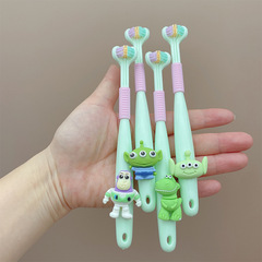 巴斯光年三面兒童牙刷軟毛潔牙小頭牙縫刷護齒家用便攜小孩牙刷