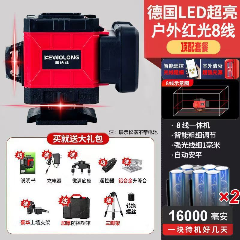 ドイツ2025年新型水準器緑光12線高精度レーザー多機能釣りツールアウトドアモデル|undefined