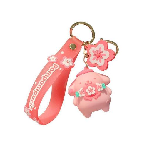 Sanrio series pink cherry blossom doll keychain cute Kuromi car bag street stall shopping mall claw machine
