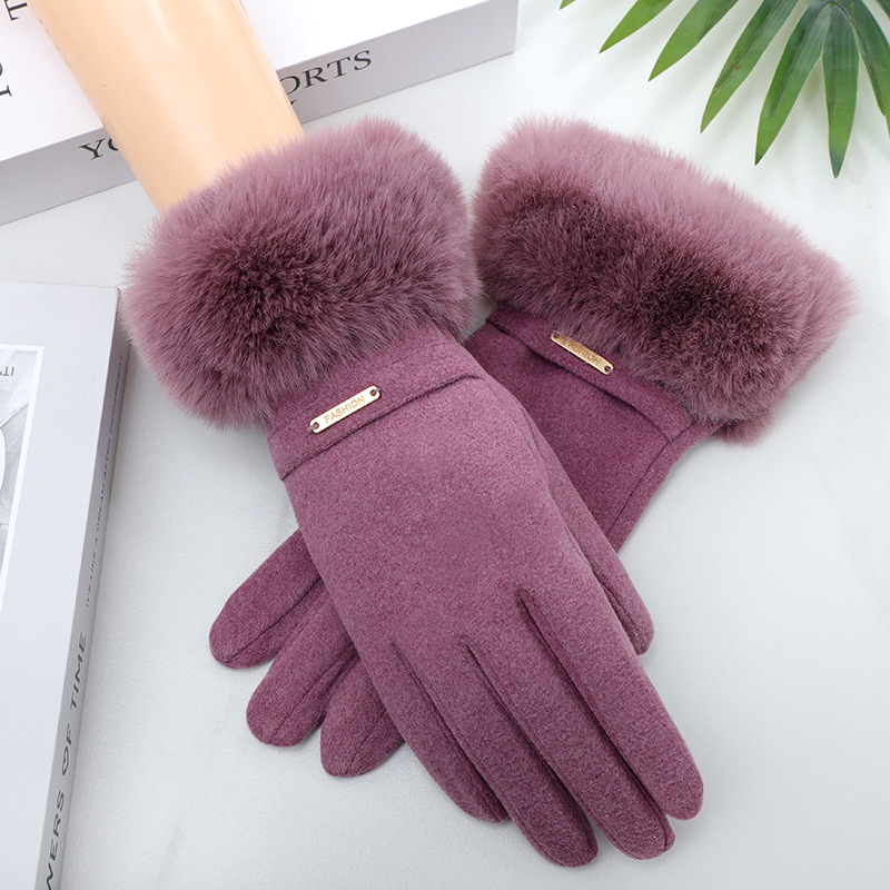 Invierno nuevo estilo de moda de color sólido guantes de calentamiento grueso para montar al aire libre guantes de conducción a prueba de frío