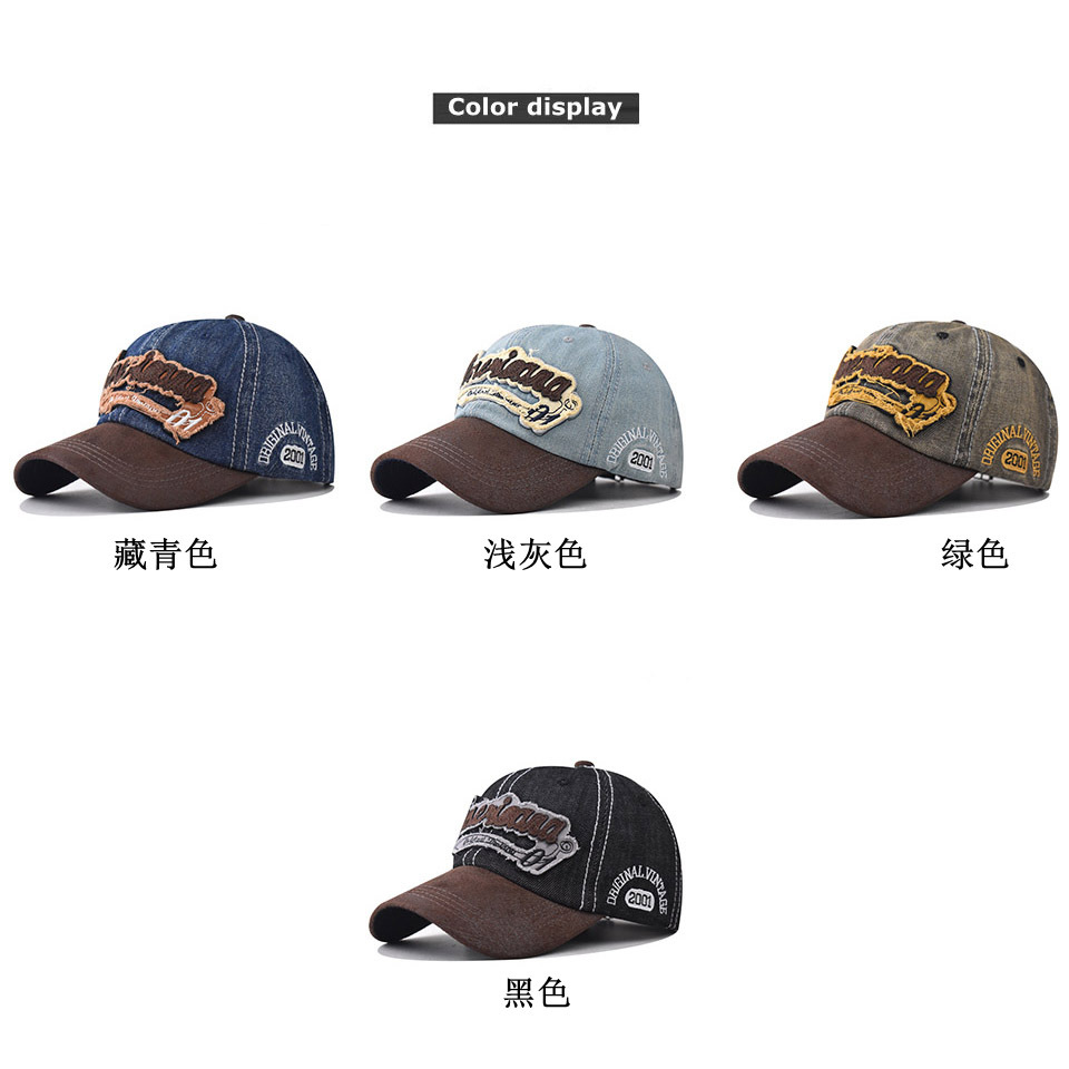 Nuevo cross-border hombre y mujer lavado con agua vaqueros America sombrero de béisbol frotado super buena sensación de alta calidad gorra de boca de pato