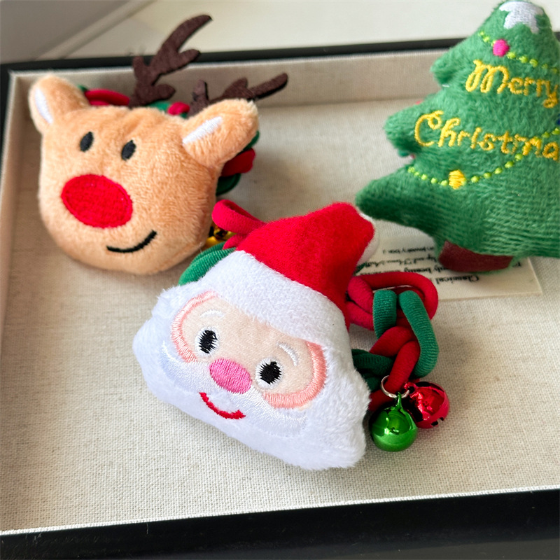 20g Weight Hair Tie Hair Accessories Type 1 Piece Quantity Holiday, Festival Occasion Flannel Material Christmas Festival Christmas Tree, Santa Claus, Elk Pattern Women's Gender Cute Style Christmas Cute Women's Christmas Tree Santa Claus Elk Flannel Hair Tie 1