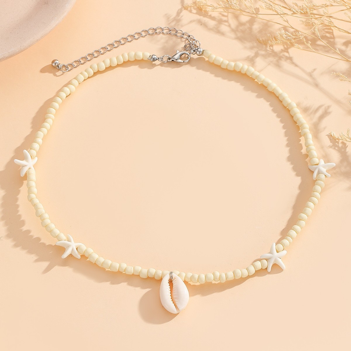 Collana con perline a forma di conchiglia e stella marina, stile bohémien, realizzata a mano, per clavicola semplice._voghion.com