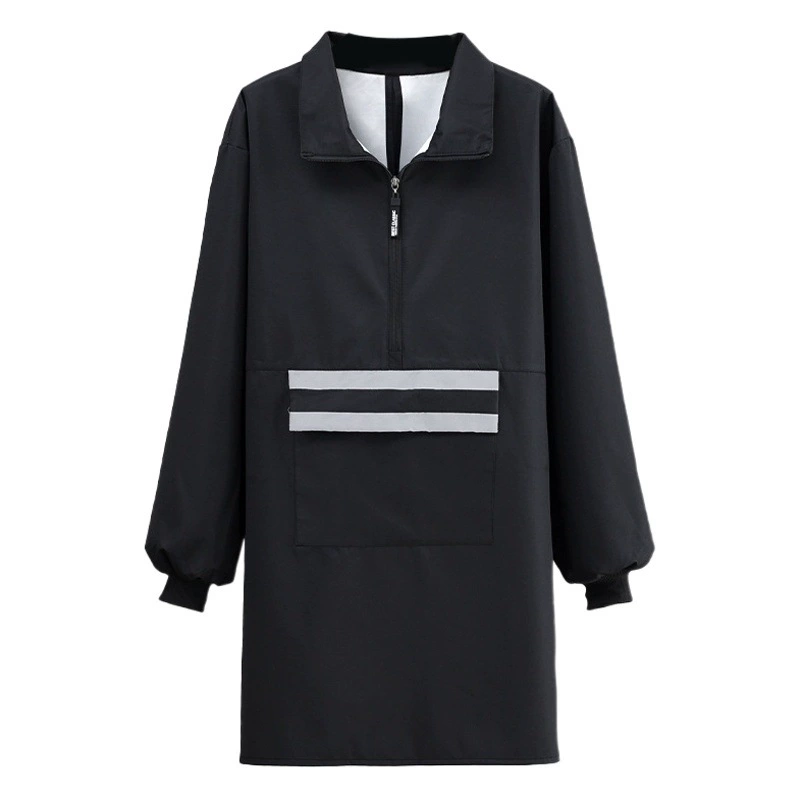 Новая модель крышки водонепроницаемый маслостойкий длинный рукав фартук для кухни домашнего приготовления пищи средний модный светоотражающие полоски карманы