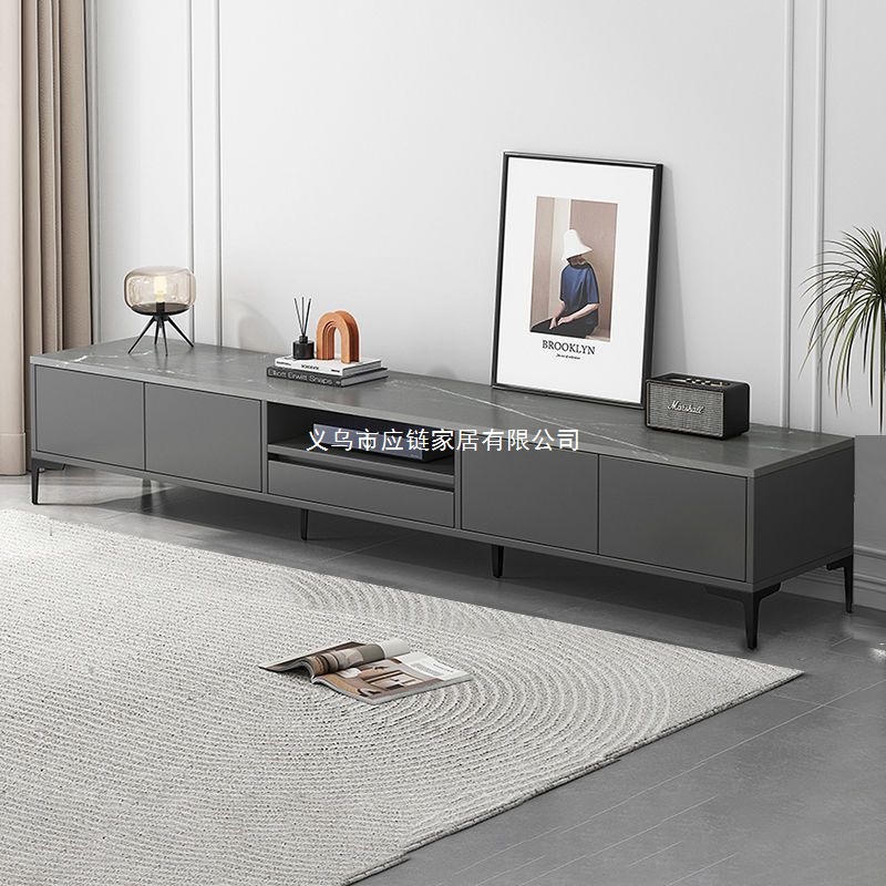 Simple Modern Living Room Tv Cabinet Italian Light Luxury Floor Cabinet Tv Cabinet Combination Simple Storage Small Apartment Coffee Table