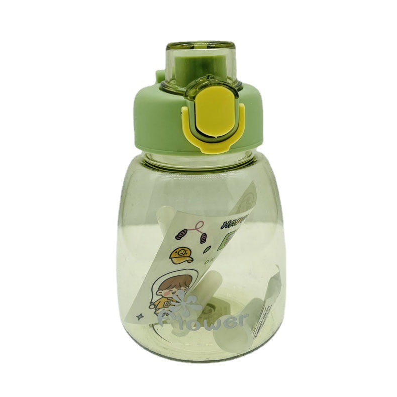 Chengfeng gran vientre taza 650ml hervidor portátil niñas deportes paja estudiante red de plástico rojo agua