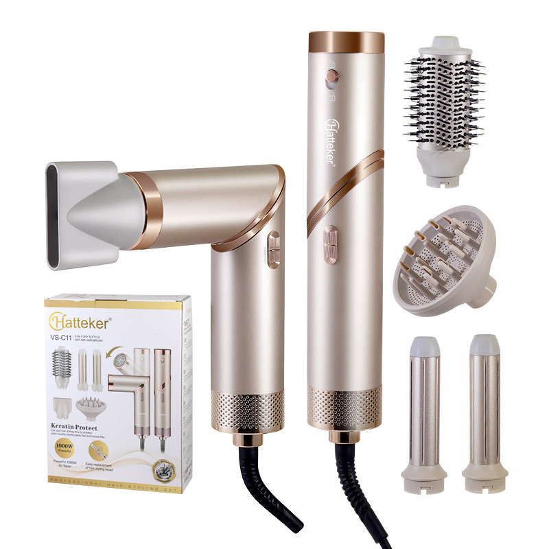 クロスボーダー専用の5in1多機能ヘアドライヤー、折りたたみ式女性用ヘアドライヤー、カーリングヘアオールインワン熱風コーム|undefined