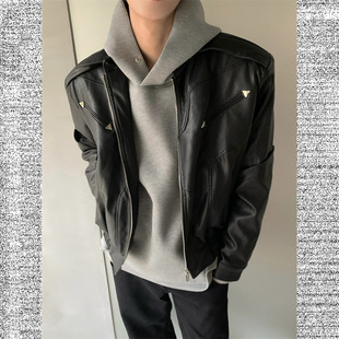 [1043 People] Plus Size 125kg Niche Design High-End Motorcycle Jacket Jacket for Men Spring & Fall American Style