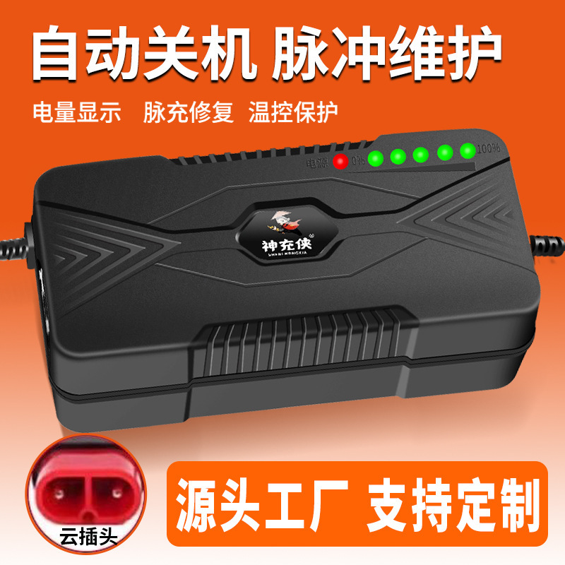 神充侠适用于台铃电动车云插头电池充电器48V60V20AH12Ah32A批发|undefined