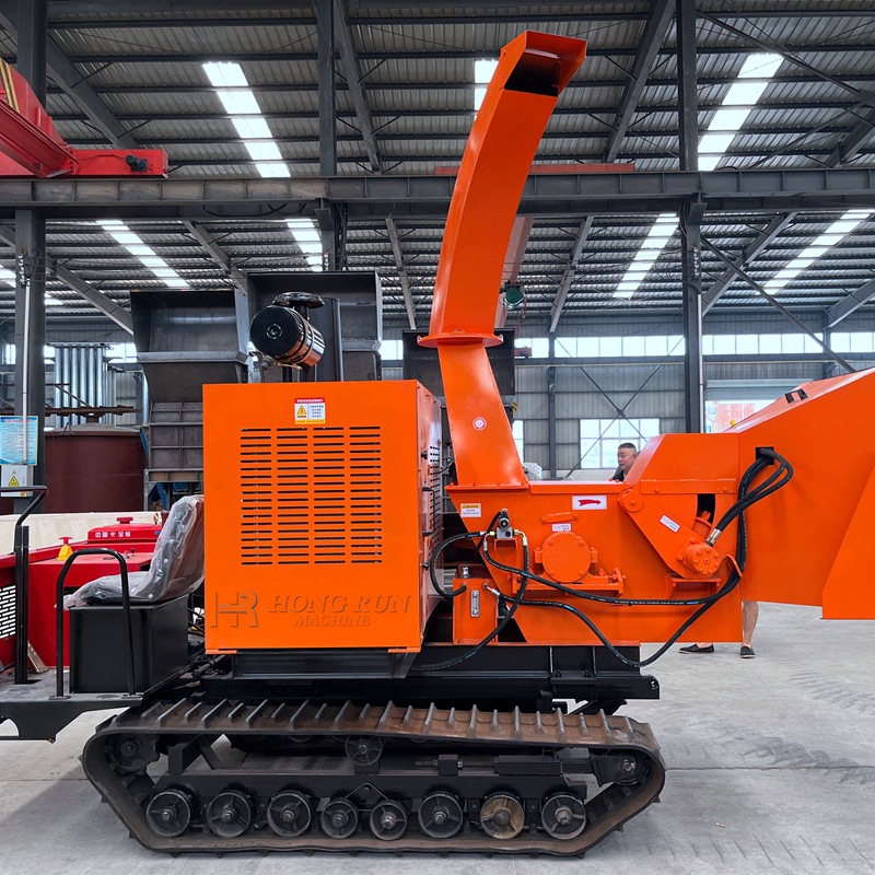 厂家移动式树枝木材竹子边角料粉碎机  履带式柴油电动园林碎枝机