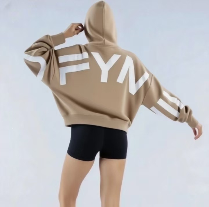 2025 New Amazon Cross-Border European Fashion Printed Thick Versatile Long-Sleeve Loose Hooded Sweatshirt Couple Outfit