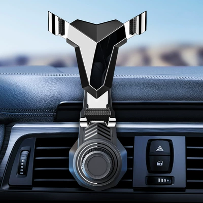 Fixed Air Outlet Universal Navigation — Car phone holder - little-king-kong-long-hook-clip-silver