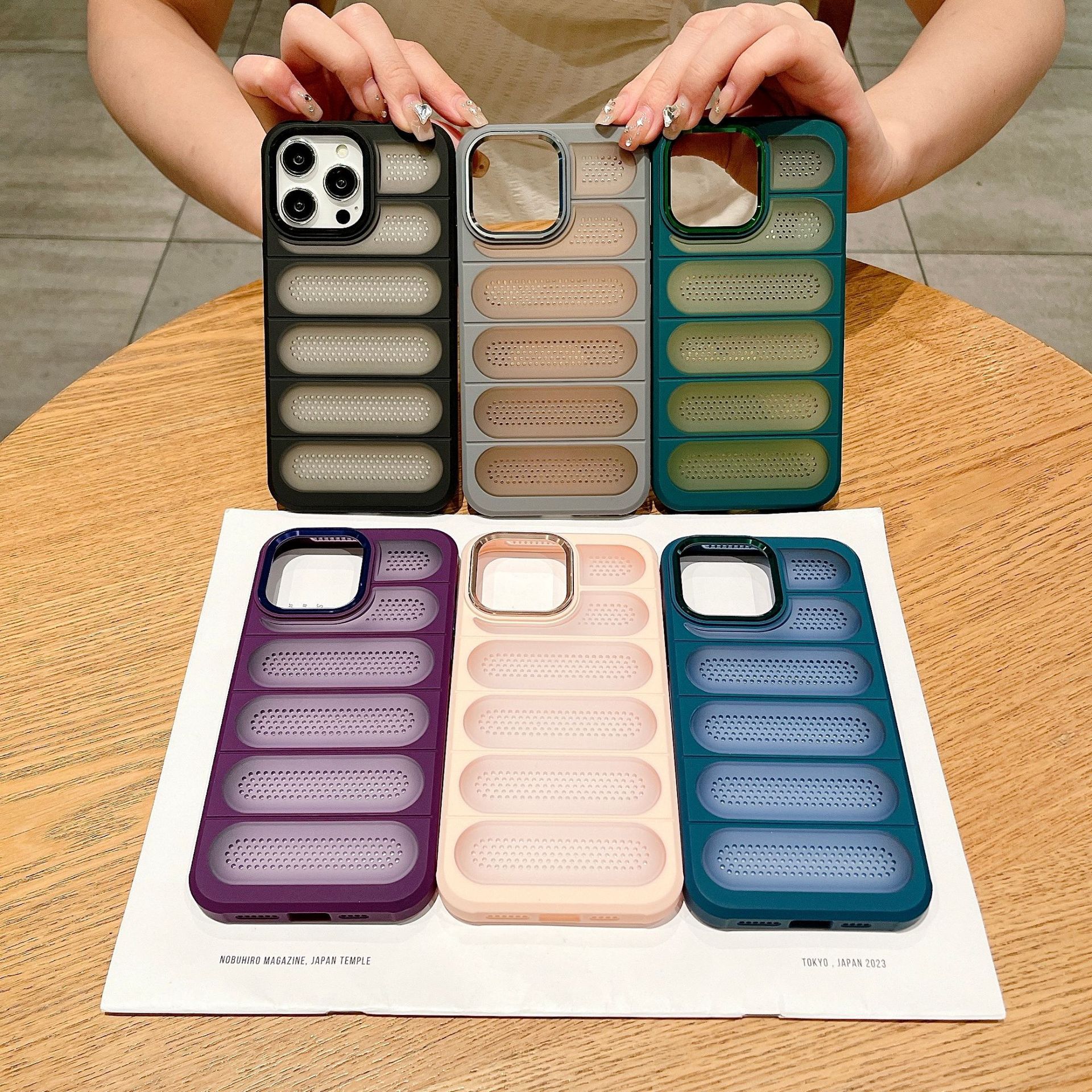 Color sólido simple verano transpirable iPhone 15ProMax funda para teléfono 12 para Apple 13 hombres y mujeres 14 antideslizante 15