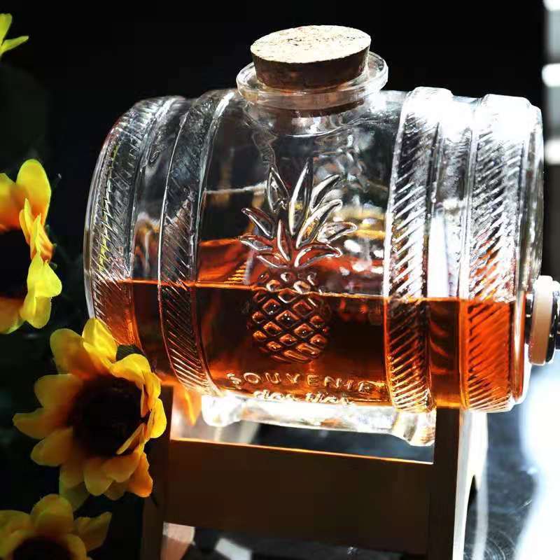 家用泡酒玻璃瓶带龙头泡酒坛子2斤红酒果酒酒桶储酒罐可乐桶容器