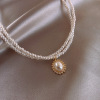 Tide, necklace from pearl, choker, chain for key bag , simple and elegant design, internet celebrity