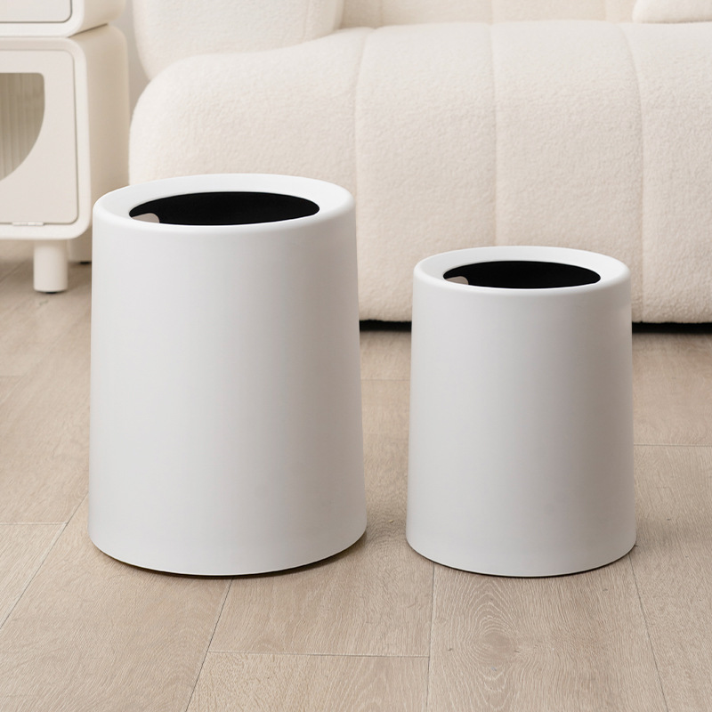 Living Room Trash Can Double-Layer Storage Bucket Kitchen Bathroom Large Thickeneded Plastic Sanitary Bucket Office Paper Basket Home