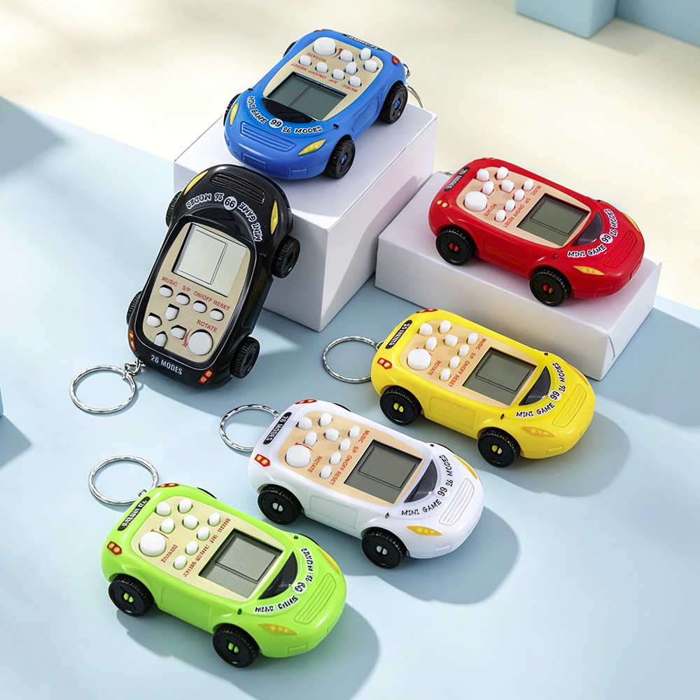 Cross-border new product: handheld Tetris electronic game console, a creative mini car keychain toy