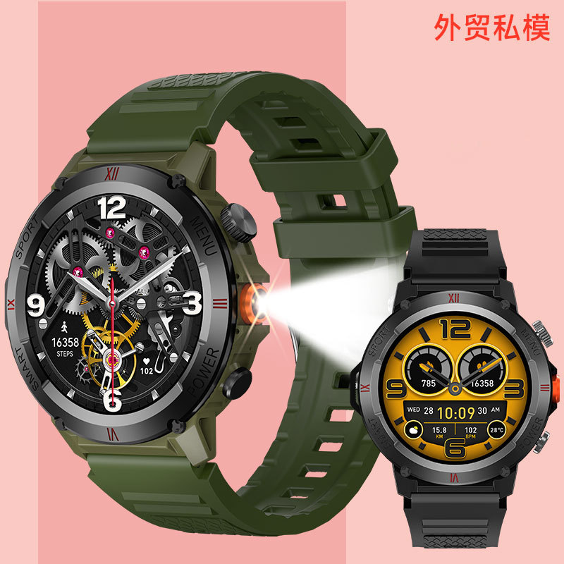 X22 Round Screen Smart Watch Bluetooth Three-Proof Watch Multi-Functional Sports Running Heart Rate Assembly Outdoor Tactical Watch