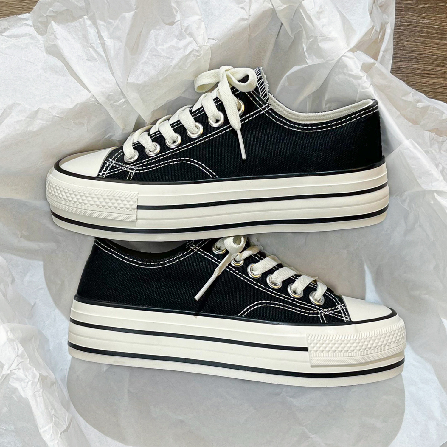 Bulk Purchase Negotiable: Spring Thick-soled Canvas Shoes For Women,...